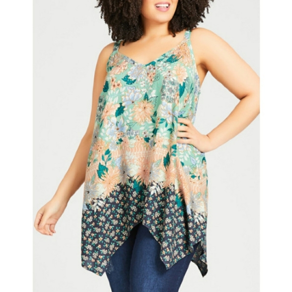 Avenue Tops - Avenue || Mint Floral Scarlett Beaded Tunic